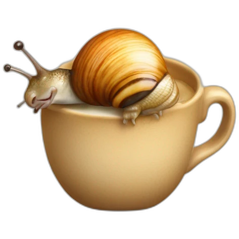 Escargots qui nage dans du café emoji