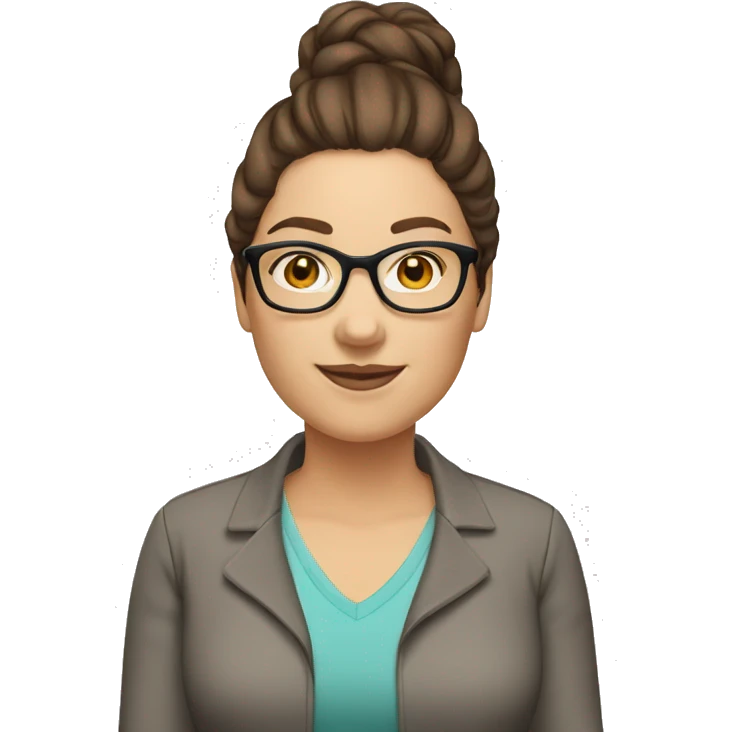 Caucasian-woman-long-straight-brown-hair-wearing-glasses-plus-size emoji