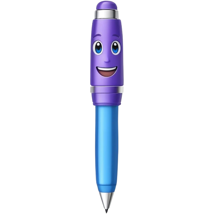 Pen with smiling face Lila emoji