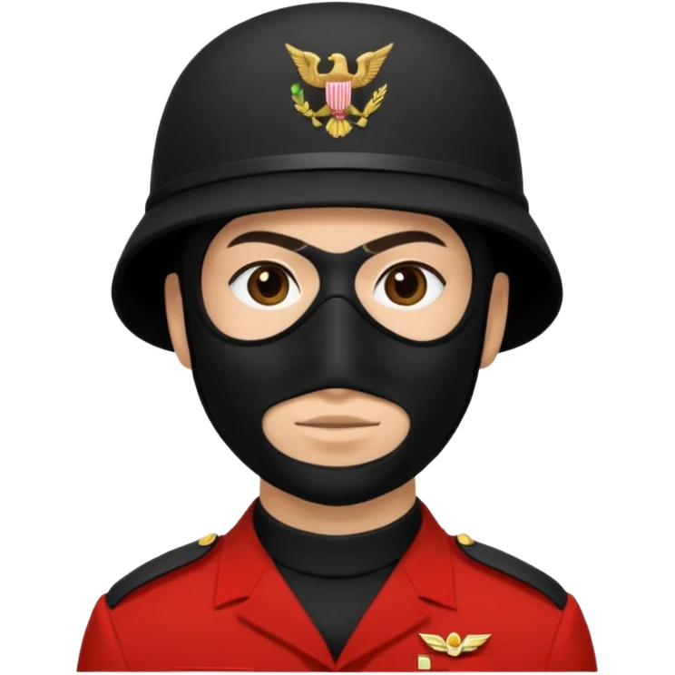 soldier with black masks without cap emoji