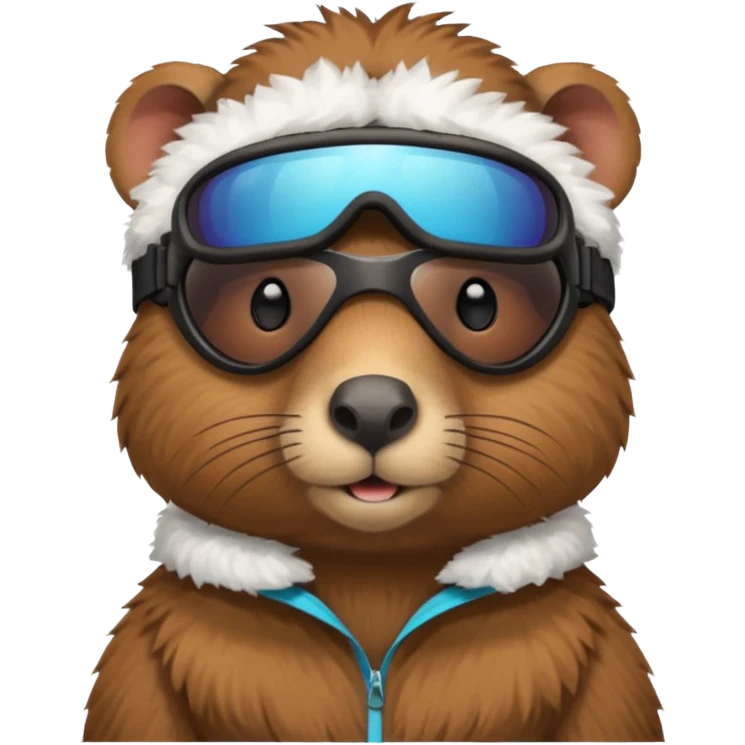 Capibara con lentes para nieve emoji