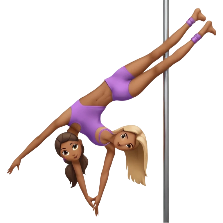 A girl doing pole dance, in a real pose emoji