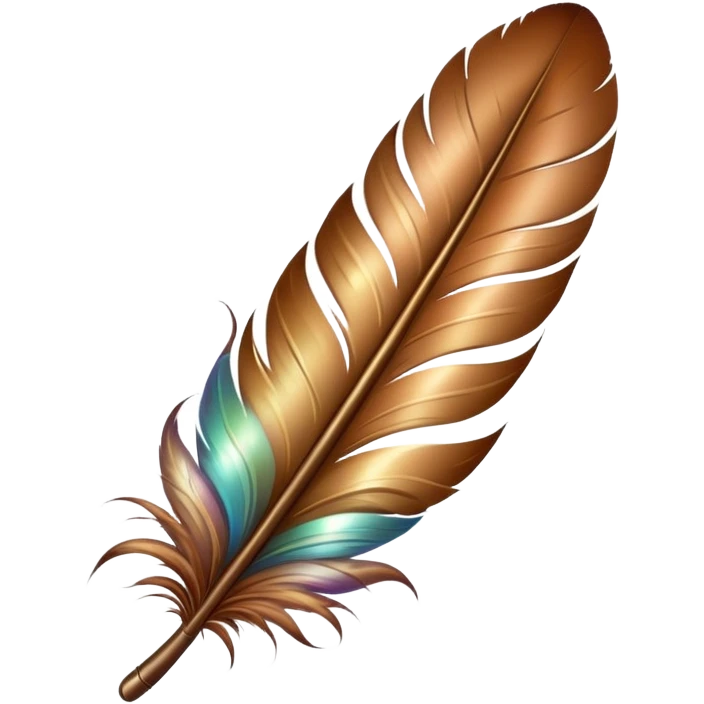 Brown Feather with beads emoji