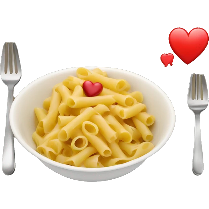 pasta bowl with heart emoji