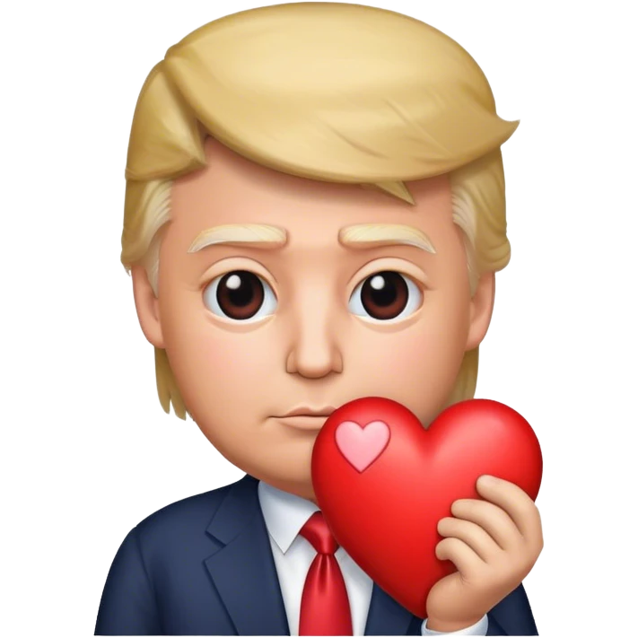 Photorealistic Trump shows a heart emoji