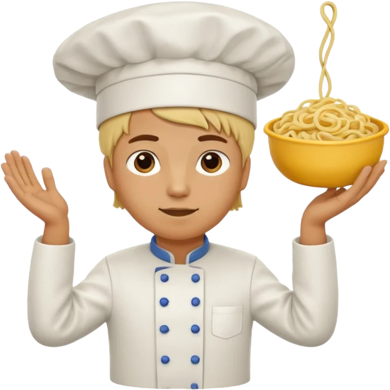 лапша висит на правом и левом уже человека emoji