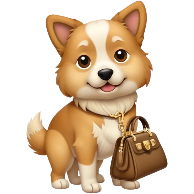 Chien qui porte un sac à main  emoji