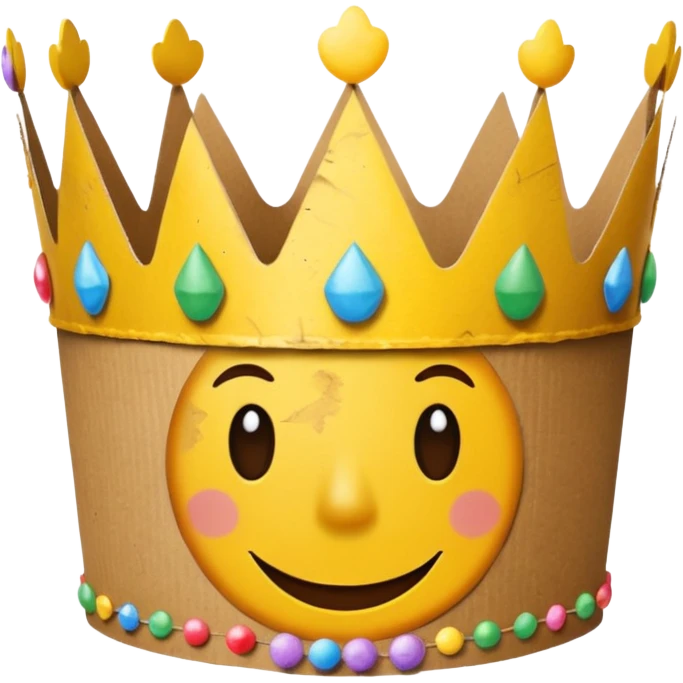 cardboard crown with happy birthday on it emoji