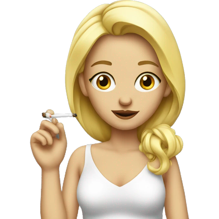 blonde girl smoking  emoji