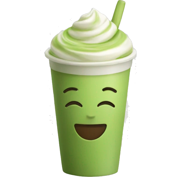 Matcha latte in a plastic cup  emoji