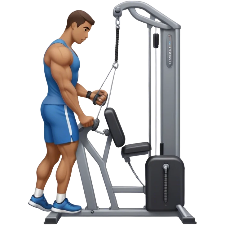 side-view man cable-machine tricep-pushdown emoji