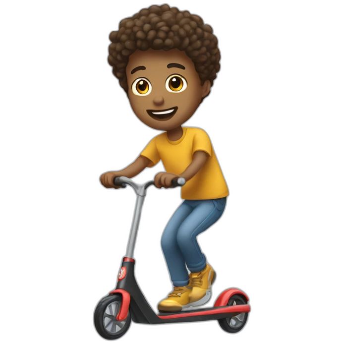 Un garçon qui fait un salto en trottinette emoji