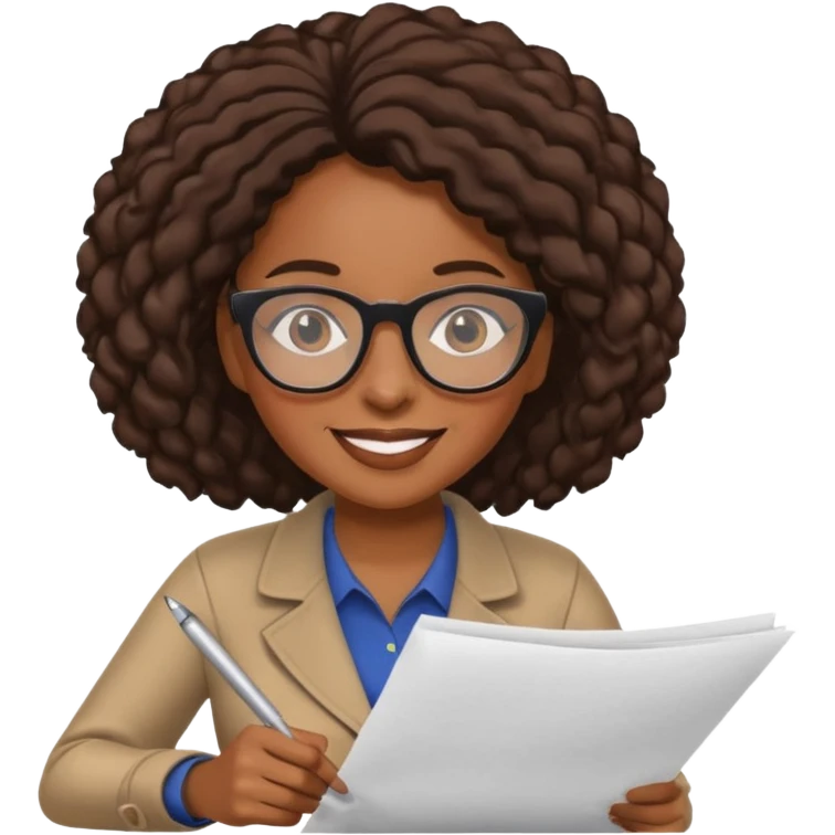 black woman editing a paper emoji