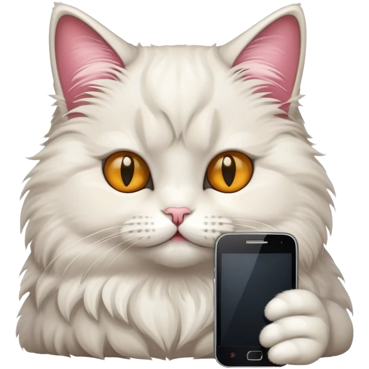 Cat with a cell phone emoji