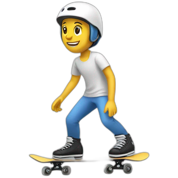 Inline-skater-white-old emoji