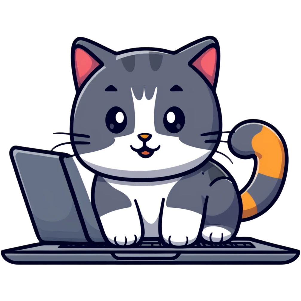 playful cat laying on computer keyboard emoji