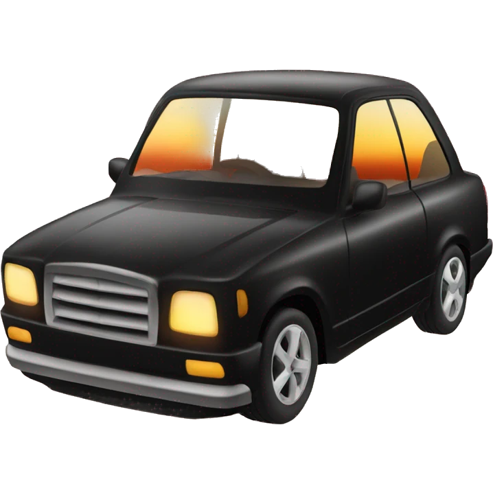 Black car with sunset emoji