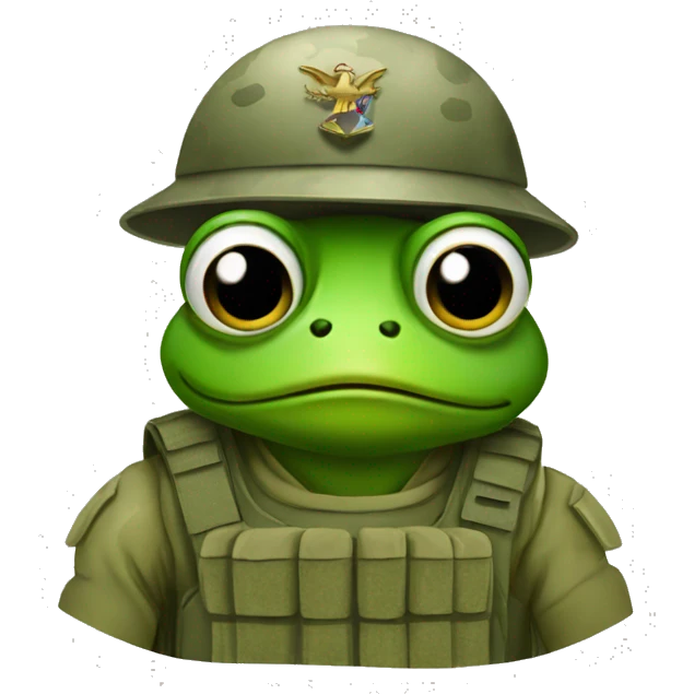 frog in army gear emoji