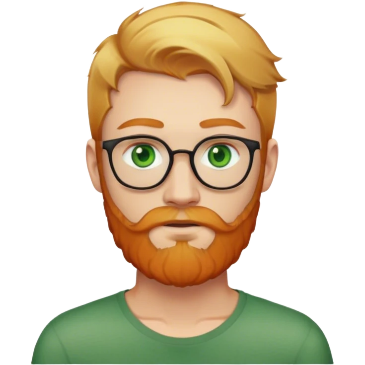 A man with green eyes and blonde hair with ginger hipster beard no glasses  emoji