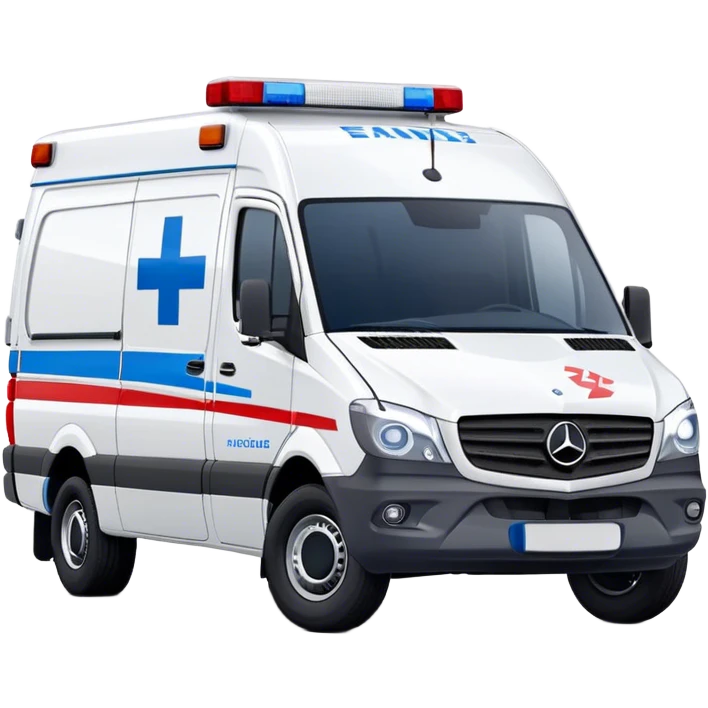 Ambulance - Mercedes-Benz Sprinter (Model Year: 2018) (Iconic Colour: White with red and blue markings) emoji