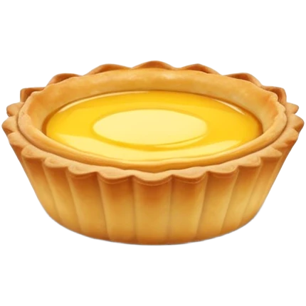 Hong Kong egg tart with flaky crust and yellow custard filling emoji
