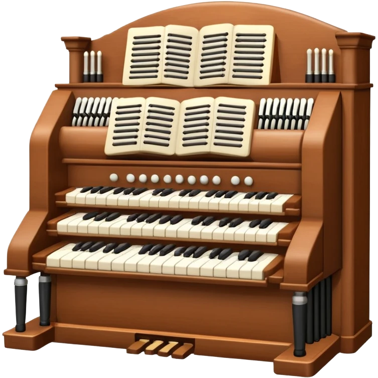 A Pipe Organ with 3 manuals, pedal, emoji
