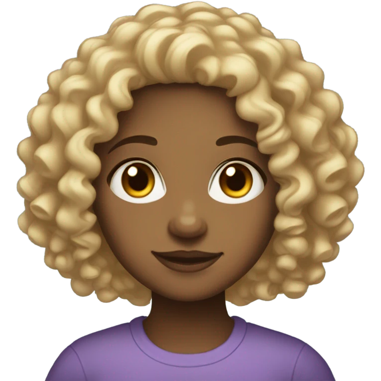 curly hair light skin girl emoji
