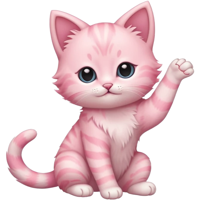 Cute babypink kitten stretching  emoji