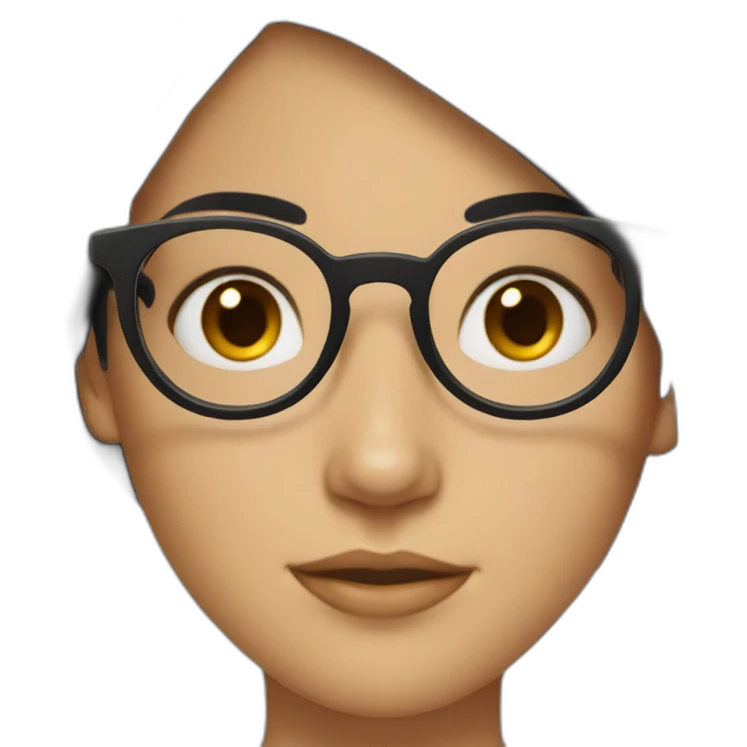 Girl with black hair wearing glasses emoji