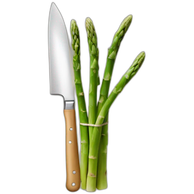 knife holding asparagus emoji
