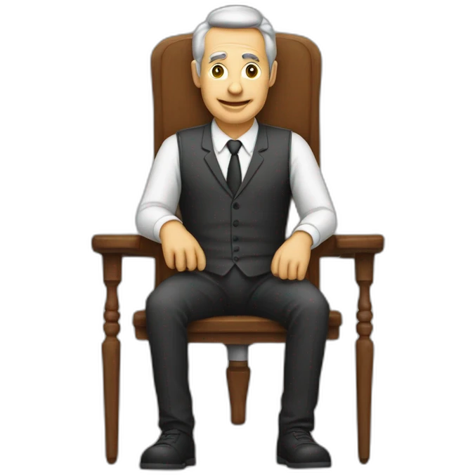 Ein Mensch mit einem Stuhl auf denn Kopf emoji