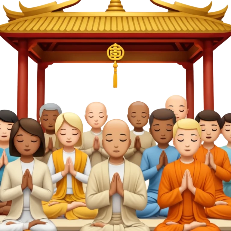 people praying in a Buddhist temple emoji