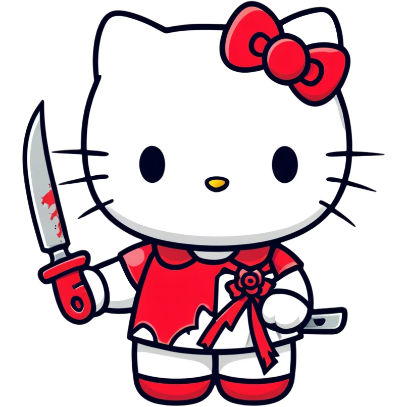 Hello kitty HORROR emoji