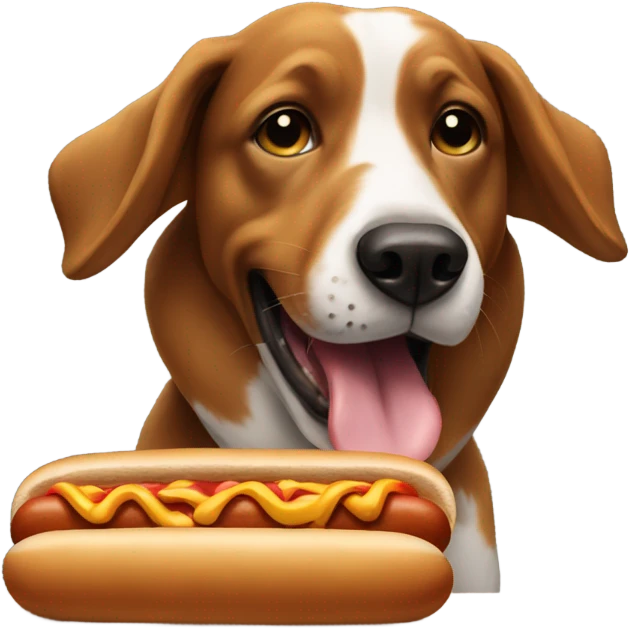 Dog eating a hotdog emoji