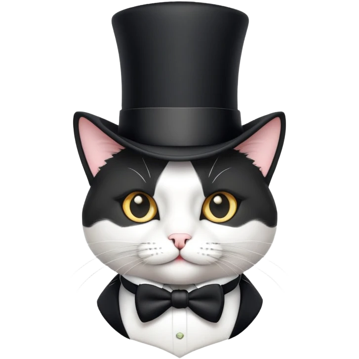 cat wearing tophat emoji