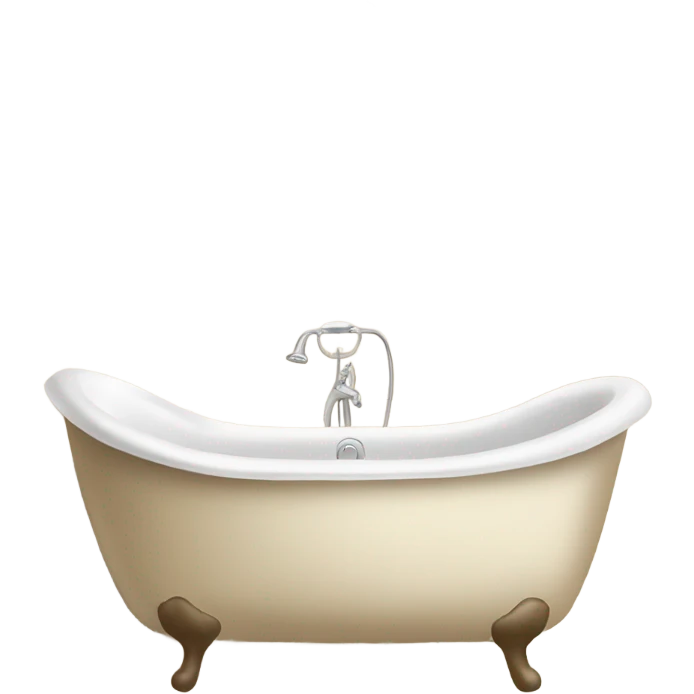 bubble bath in light beige bath tub emoji