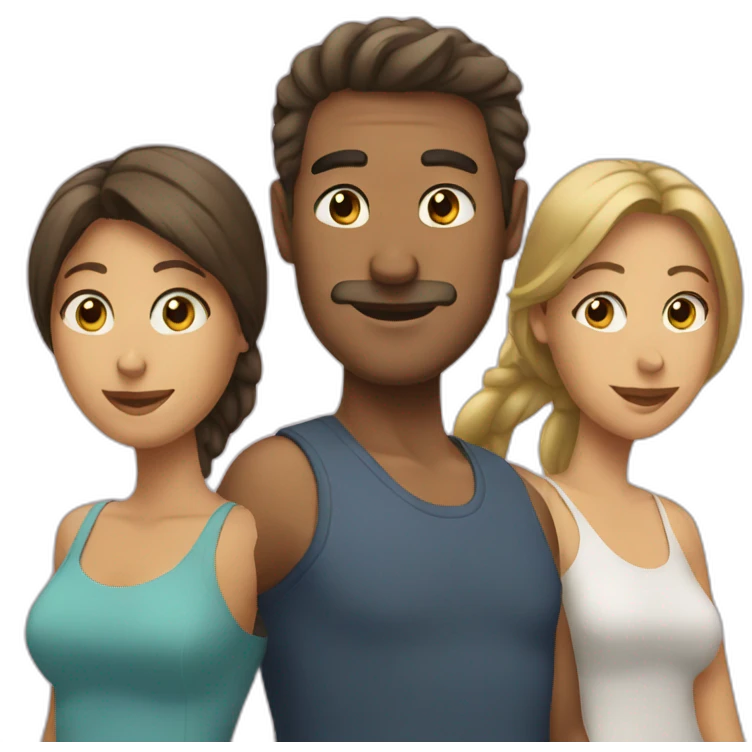 Man and two women emoji