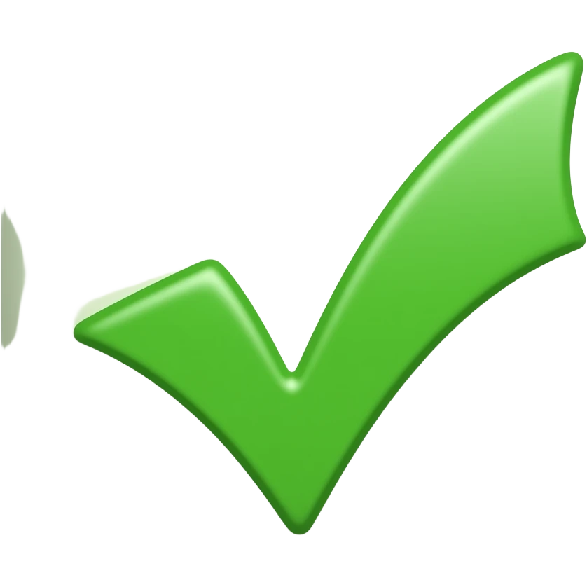 Un signo de palomita de color verde emoji