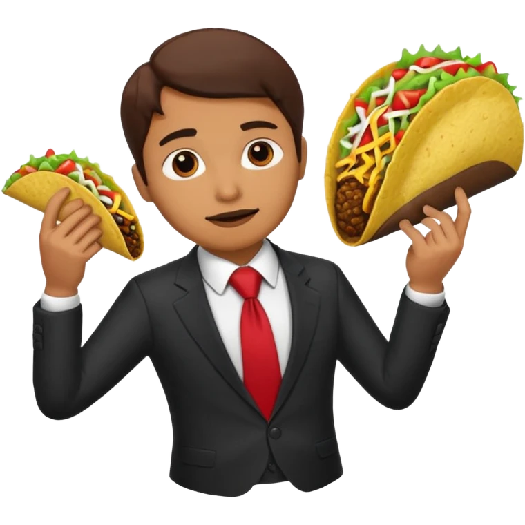 taco with red tie and suit emoji