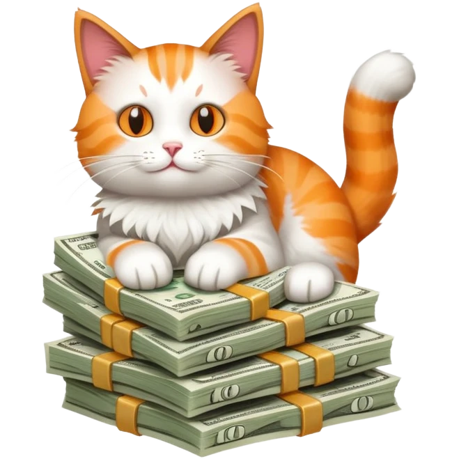 Cat with money emoji