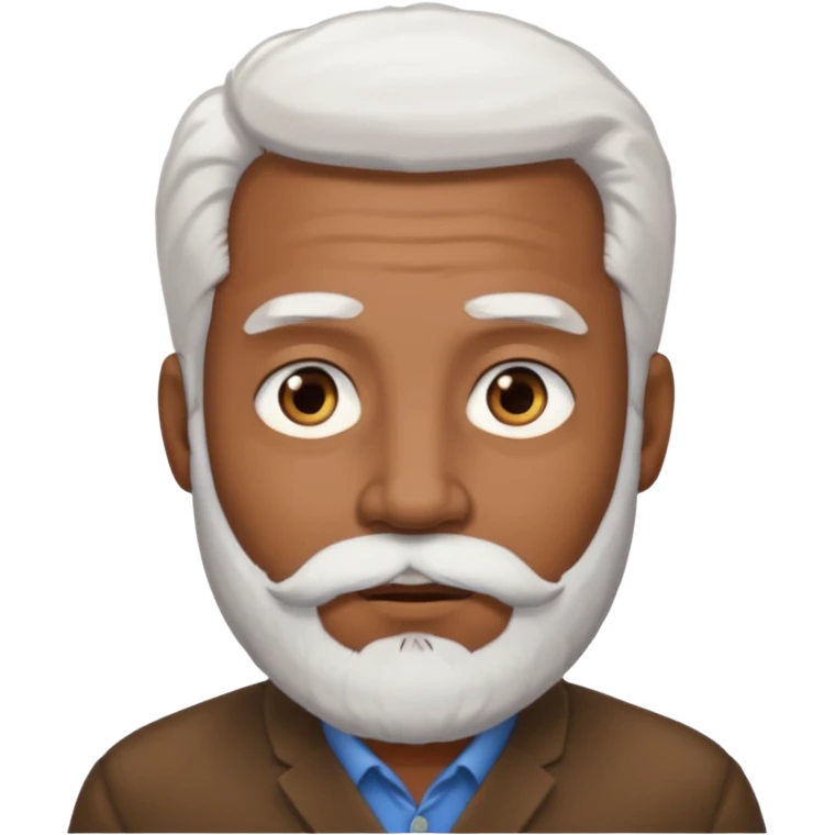 Hombre marrón con la pelada blanca y barba emoji