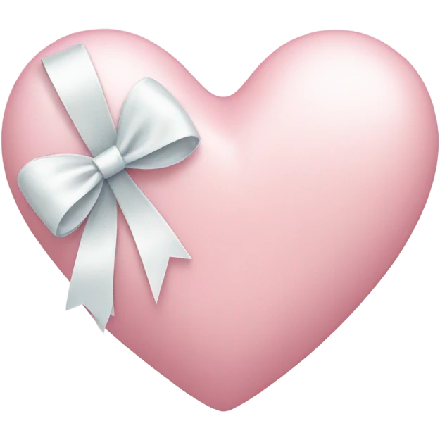 Pastel pink heart with white bow emoji