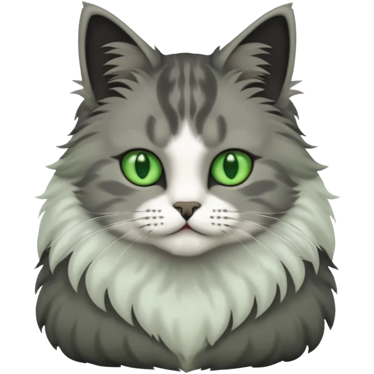 full body half dark grey and half white cat emoji