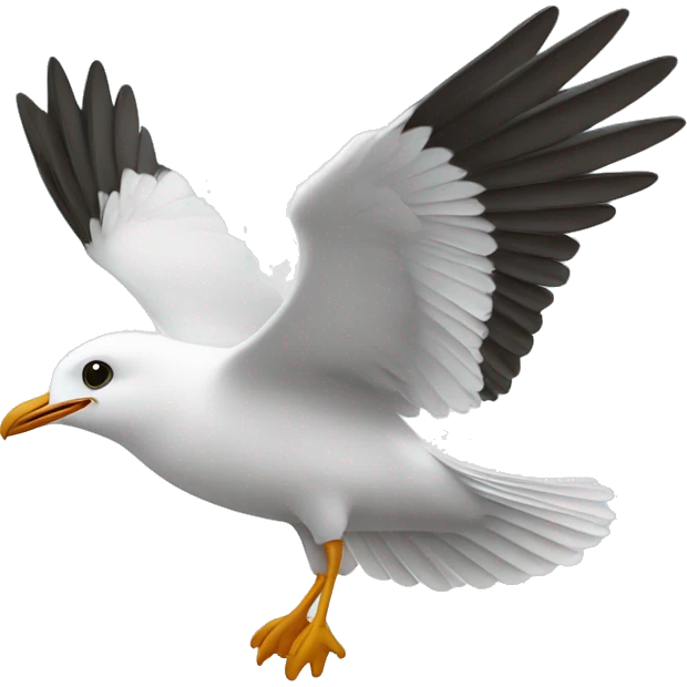 mouette qui vole avec des ailes emoji