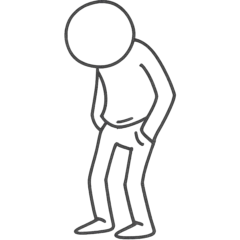 dominant indifferent stick figure character minimalist style hands in pockets slouched posture emoji