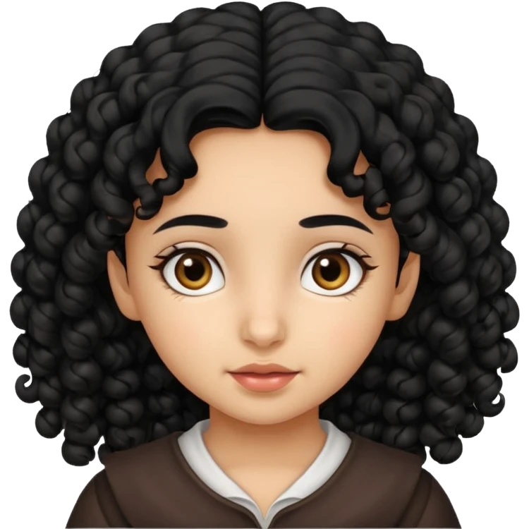 Little Arab girl curly hair emoji