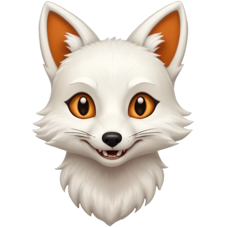 Female white fox with bared teeth emoji