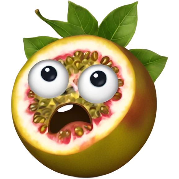 Cute passion fruit with eyes  emoji