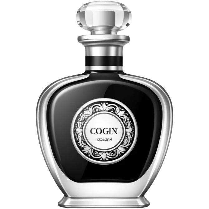 white and black luxury colonge  with a fancy luxurious design emoji