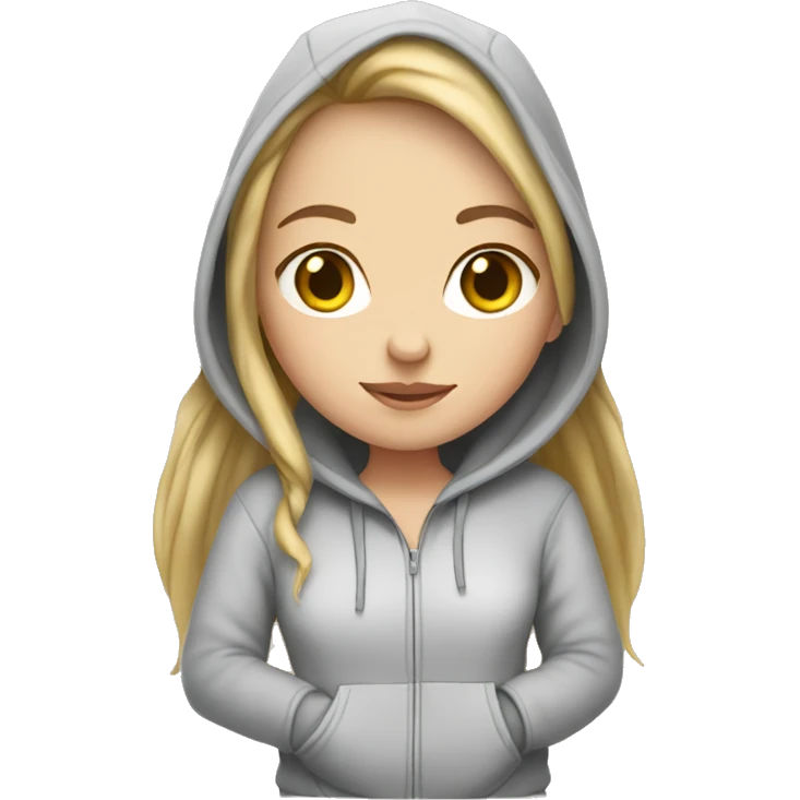White girl with hoodie  emoji
